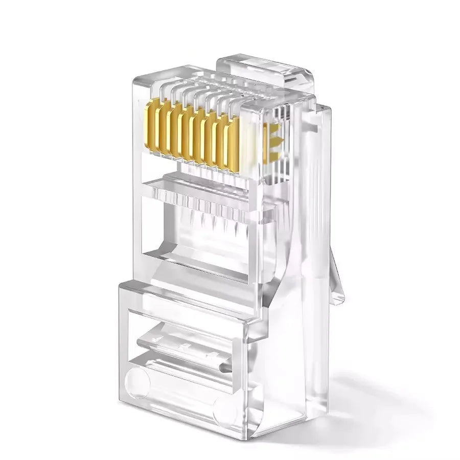 50/100pcs RJ45 Gold-Plated Connectors Cat5 Cat6 Cat6e 1000Mbps Network Connector Plug Nixie
