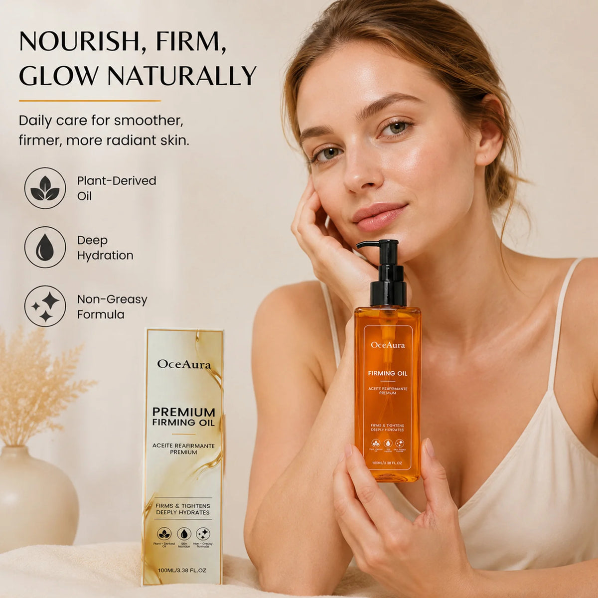 OceAura Firming Body Oil – Plant-Derived Deep Hydrating Serum Firming Body Oil Nixie