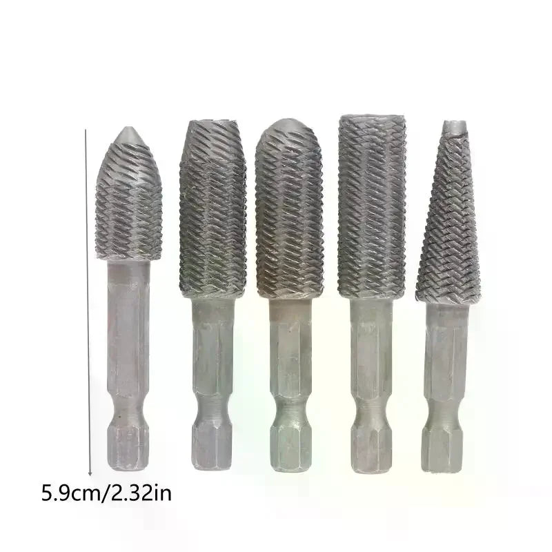 5-Piece Tungsten Carbide Rotary Burr Die Grinder Bit Set