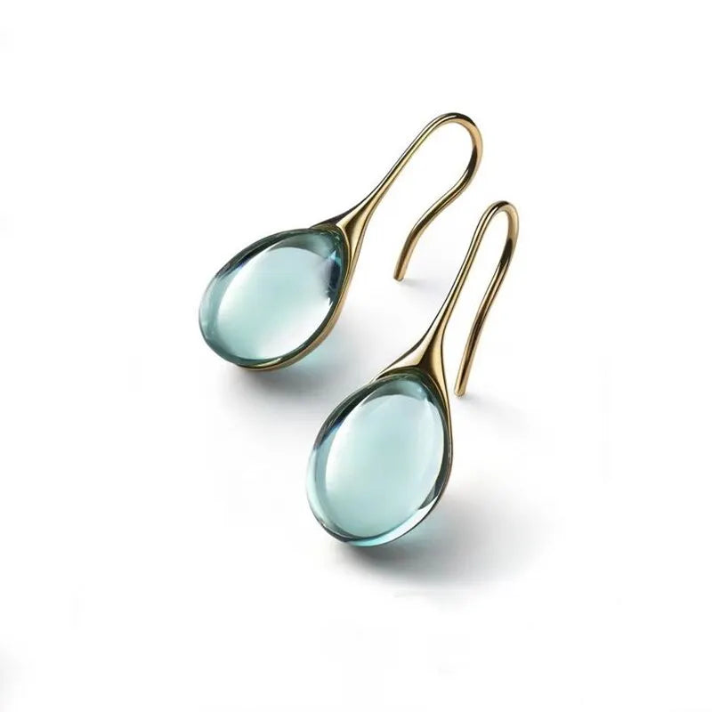 Gold-Tone Drop Earrings with Faux Cat's Eye Stones | 2-Piece Fashion Drop Earrings Nixie