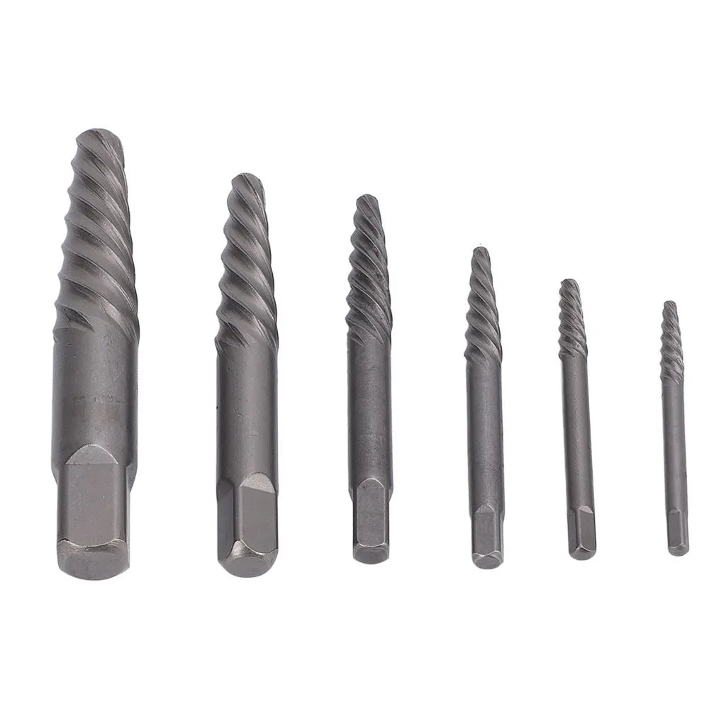 6-Piece Heavy Duty Screw Extractor Set | Bolt Removal Kit