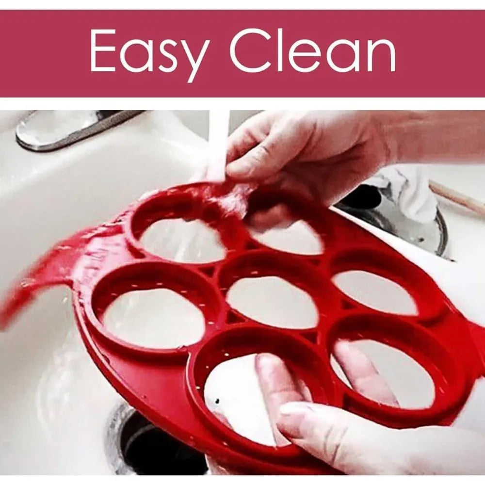 7-Hole Silicone Egg & Pancake Mold – Nonstick Baking Pan
