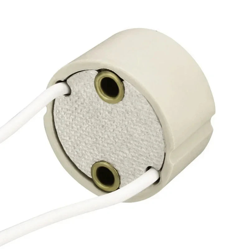 5-Pack GU10 Ceramic Lamp Socket Holder with Wire — LED & Halogen
