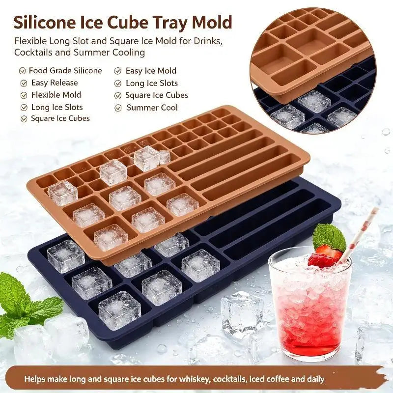 46-Grid Silicone Ice Cube Tray | Multi-Shape Easy Release Mold Silicone Ice Cube Tray Nixie