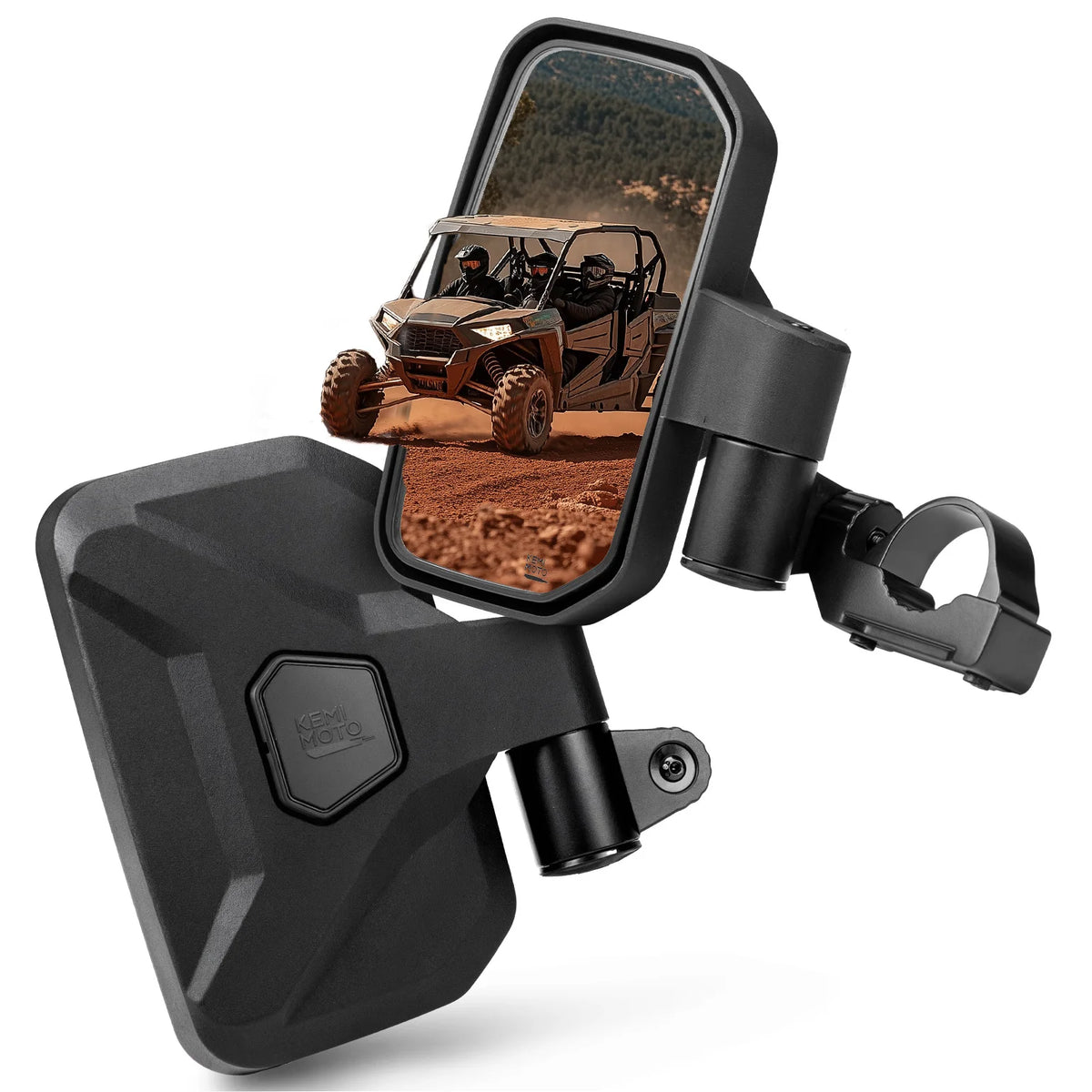 KEMIMOTO UTV Auto-Fold Side Mirrors | Aluminum | RZR Can-Am UTV Side Mirrors Nixie Mirrors