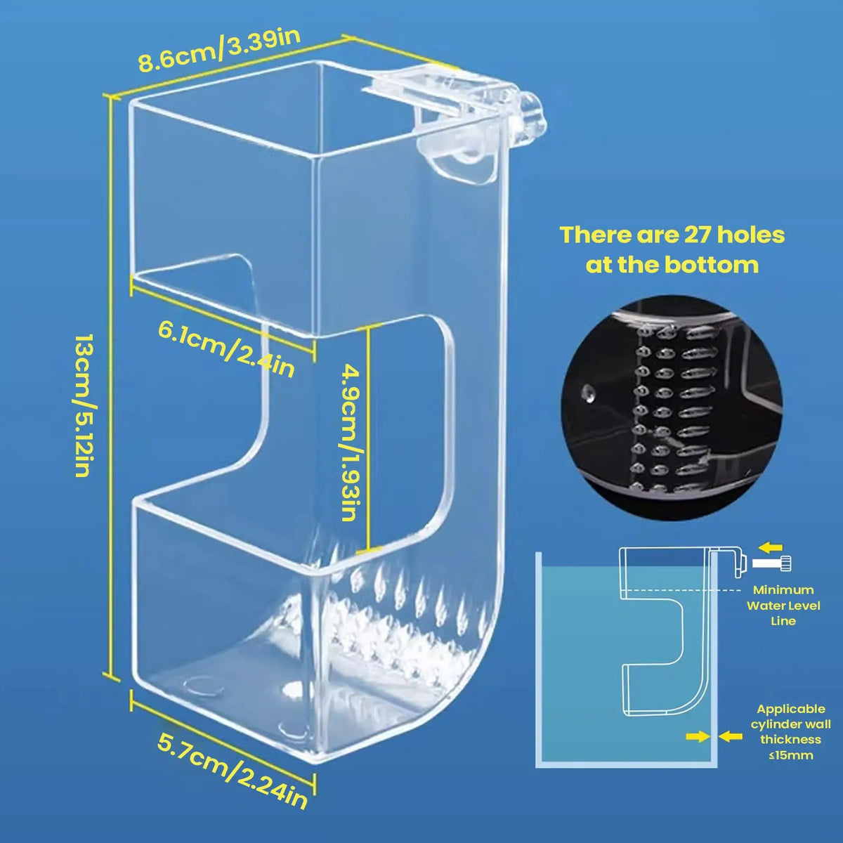 Transparent Aquarium Fish Feeder Box – Anti-Drift Sinking