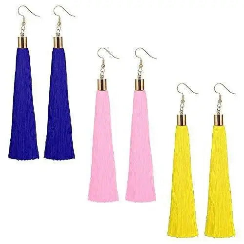Boho Long Tassel Drop Earrings | 14 Colors | Allergy-Free Tassel Drop Earrings Nixie