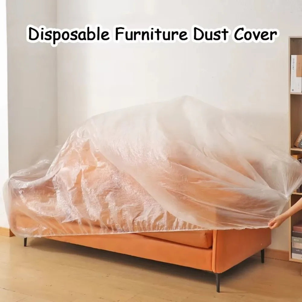 Transparent Disposable Dust Cover – Waterproof Elastic Protector Furniture Dust Cover Nixie
