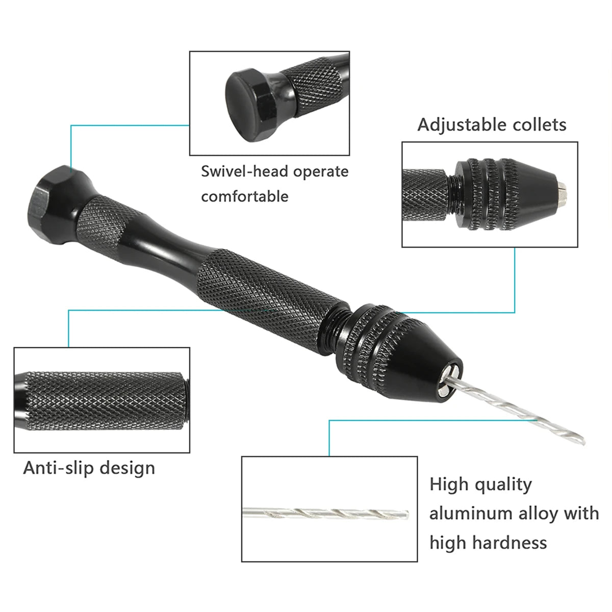 49pc Mini Hand Drill & HSS Twist Bit Set 0.5–3.0mm – Craft & Jewelry Mini Hand Drill Set Nixie