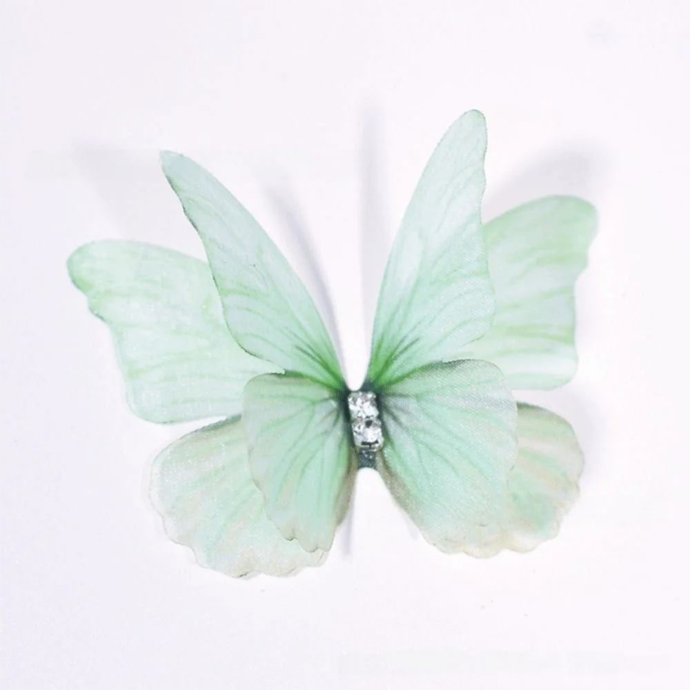 50Pcs 3D Organza Butterfly Appliques – Colorful Mesh Patches Fabric Appliques Nixie