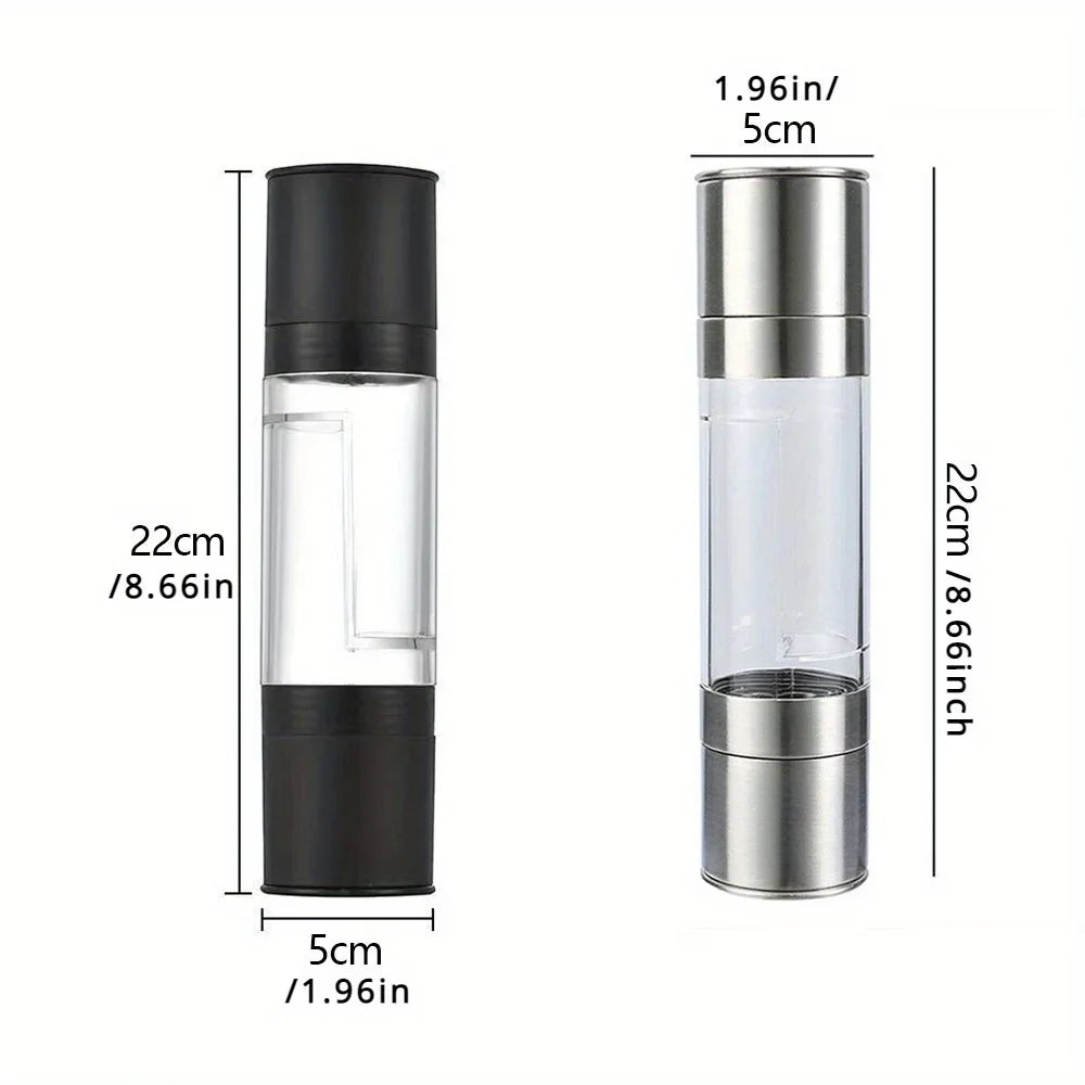 2-in-1 Salt & Pepper Grinder Set – Adjustable Ceramic Mill