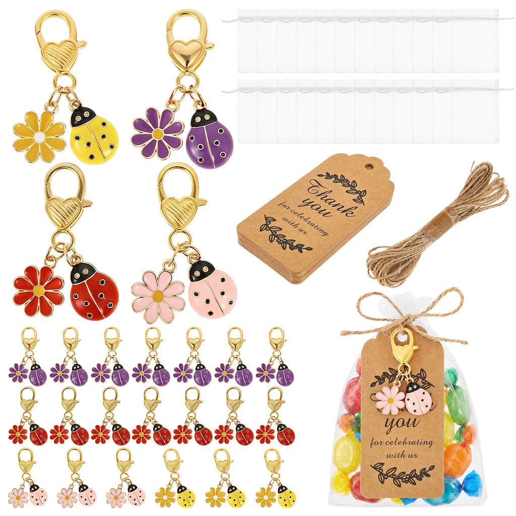 24 Ladybug Keychain Party Favors – Wedding & Birthday Sets Party Favor Set Nixie