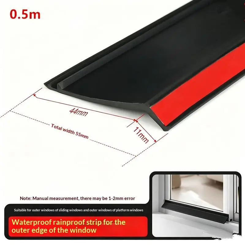 Window Rain Weatherstrip Water Blocking Seal Strip 0.5–2M