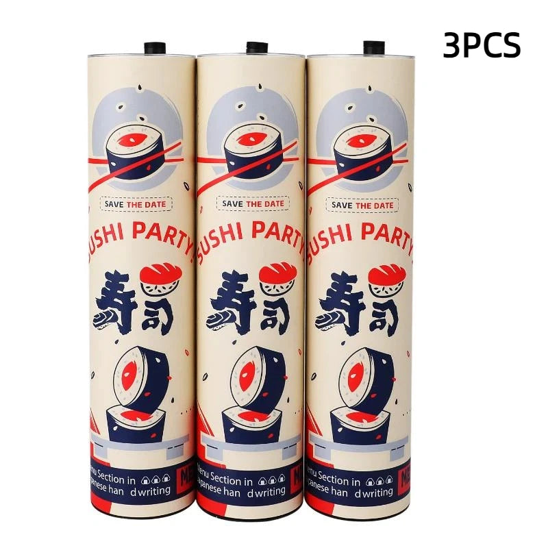 3-Pack Food Grade Sushi Push Box with Sauce Straw | Paper Mold Sushi Push Box Nixie 3PCS