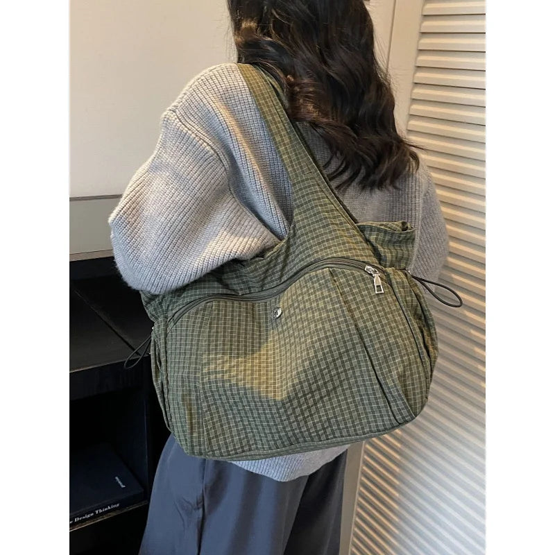 Women's Large Plaid Tote Bag for Travel & Commuting Tote Bag Nixie