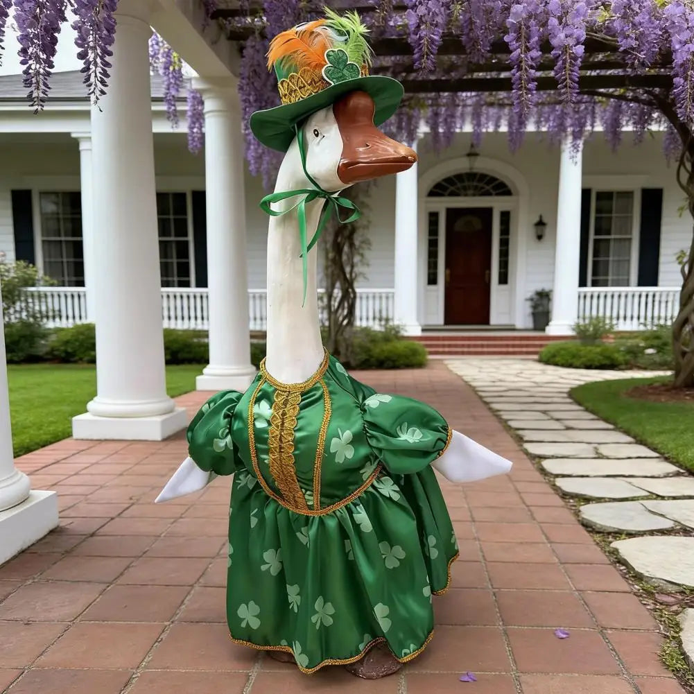 St. Patrick's Day Goose Outfit – Irish Shamrock Porch Costume Holiday Goose Costume Nixie