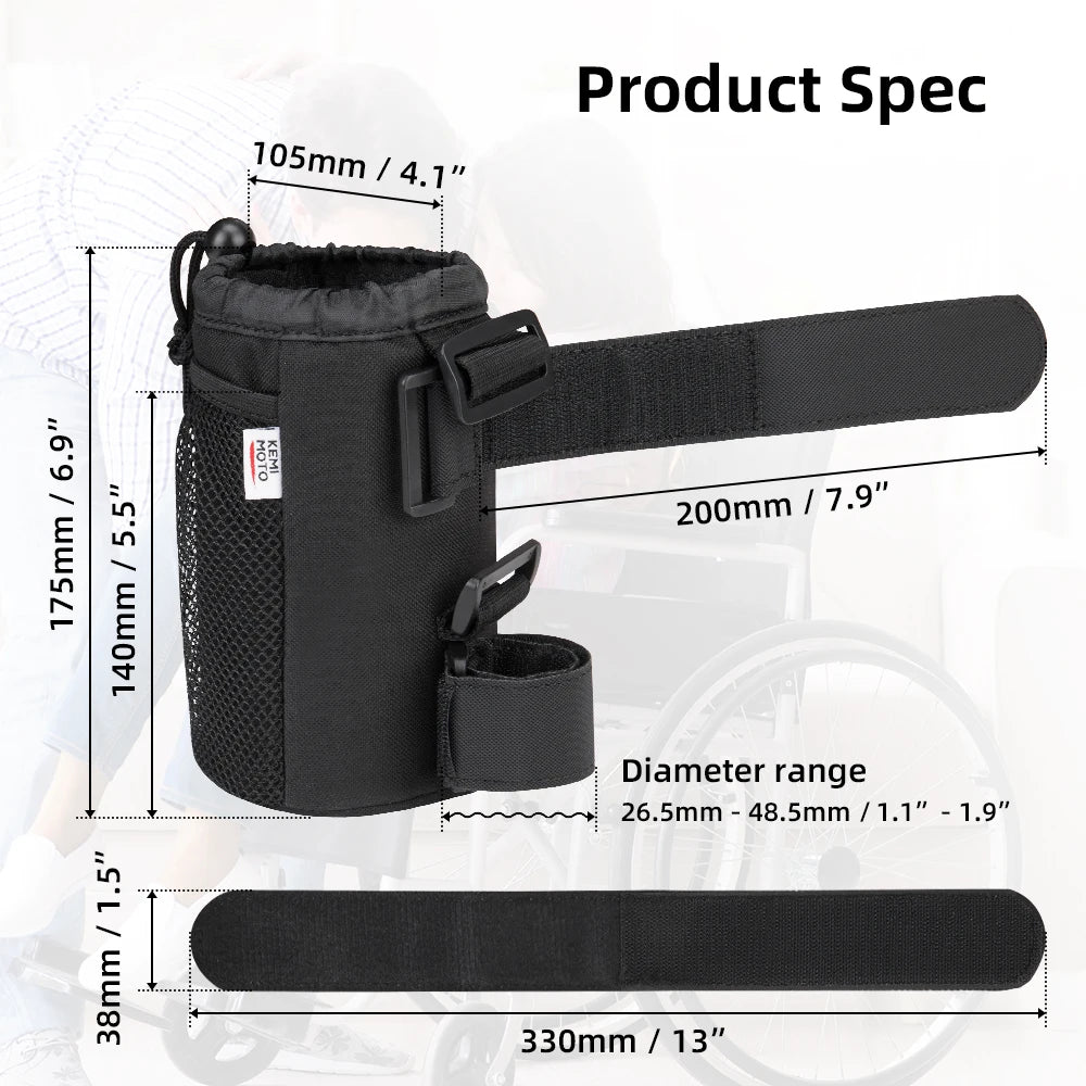 Cup Holder for Wheelchair Walker Rollator – Insulated Bottle Bottle Holder Accessory Nixie