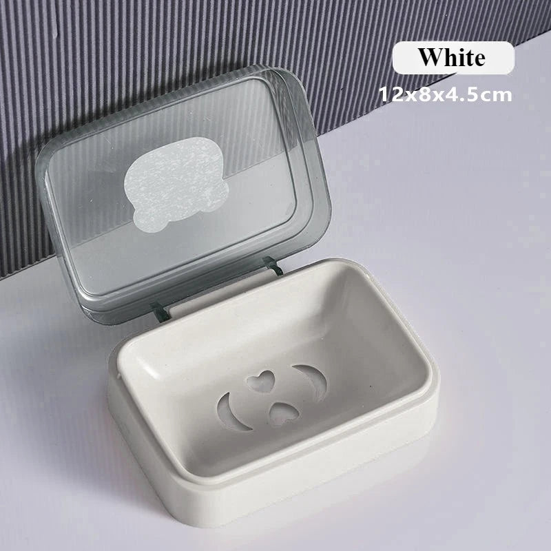 Flip-Top Drainable Soap Dish with Lid – Minimalist Design Soap Dish Nixie