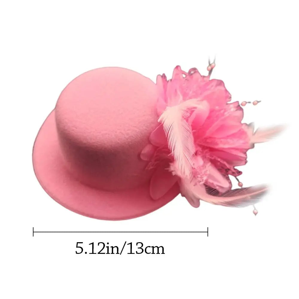 Kids Fascinator Hat 13cm Feather Flower Pillbox Hair Clip Kids Fascinator Hat Nixie