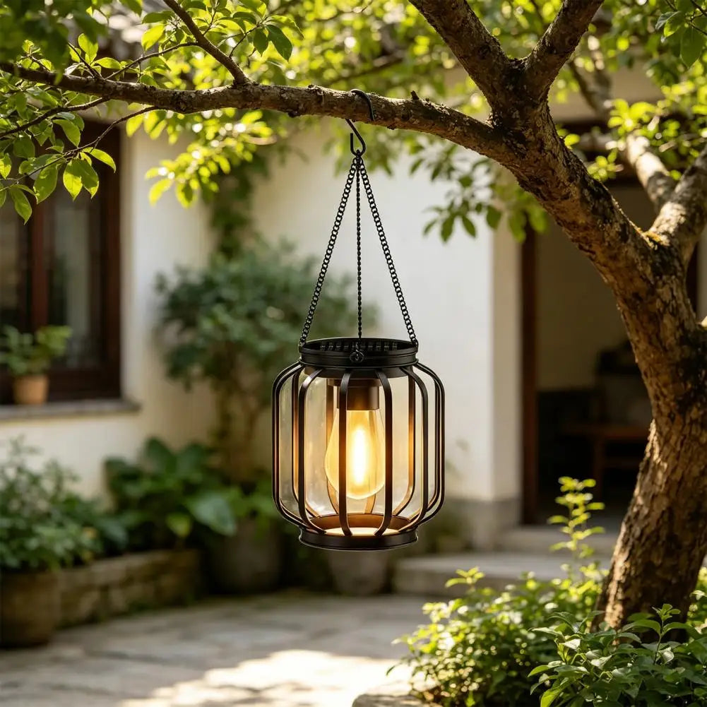 Solar Hanging Lantern Metal Mesh Outdoor Garden Patio Décor Solar Outdoor Lantern Nixie