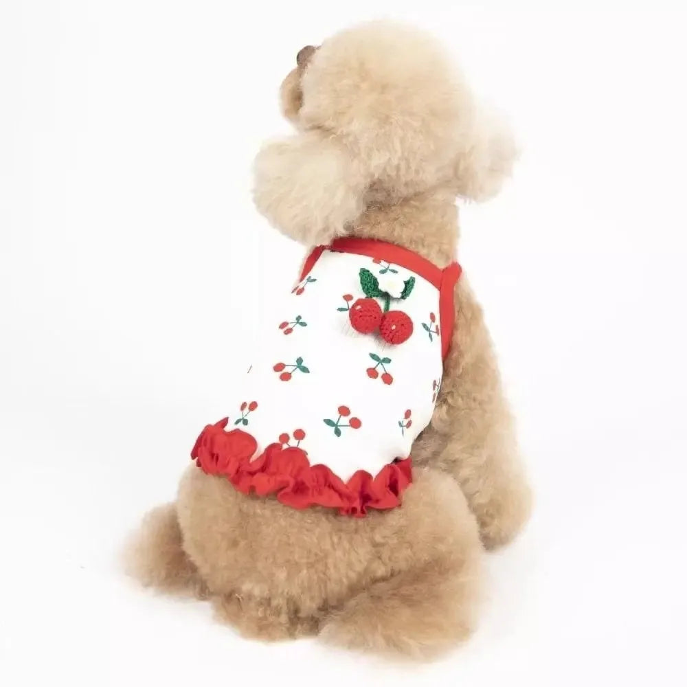 Breathable Cherry Dog Vest – Soft Pet Dress for Small Dogs Pet Dog Dress Nixie