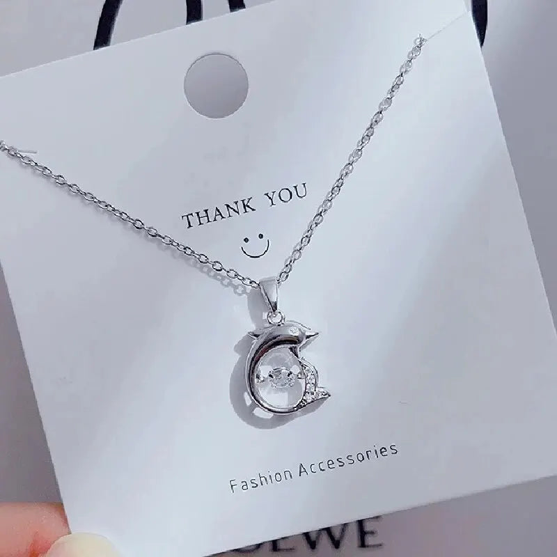 Diamond Heart Pendant Necklace | Gold Copper & Stainless Steel Pendant Necklace Nixie XL1577-9
