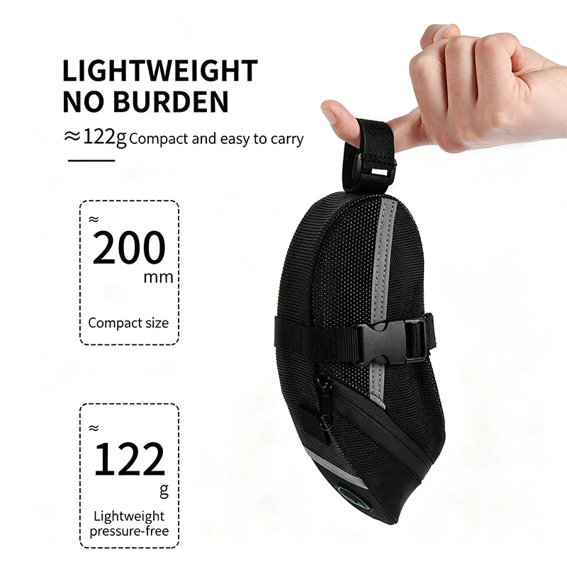 Bike Saddle Bag Under Seat – Reflective 1.7L Cycling Tail Bag Bicycle Saddle Bag Nixie