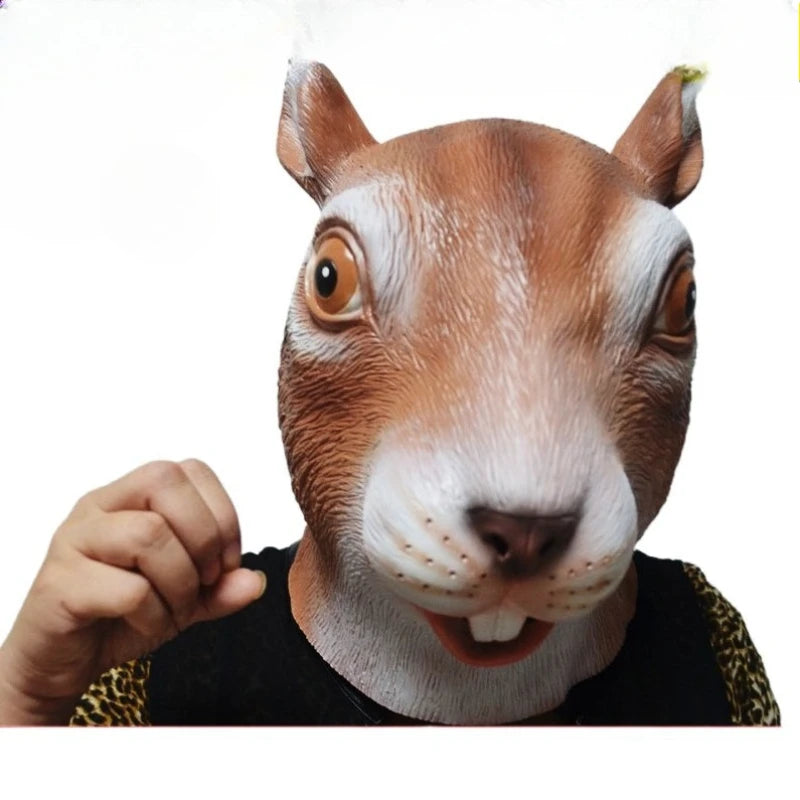 Cute Squirrel Full Head Latex Mask – Halloween Cosplay Animal Halloween Costume Mask Nixie