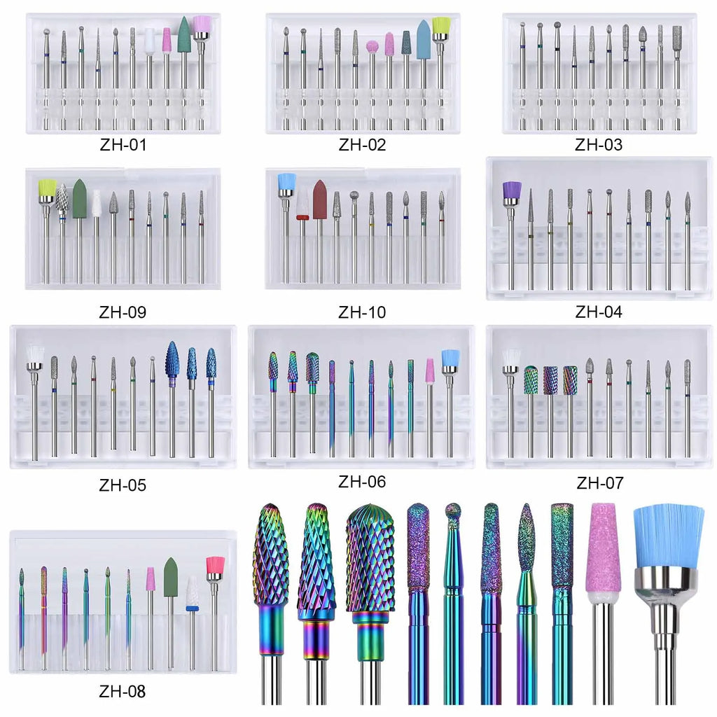 Tungsten Carbide Nail Drill Bit Set – Cuticle & Polishing Nail Drill Bit Set Nixie