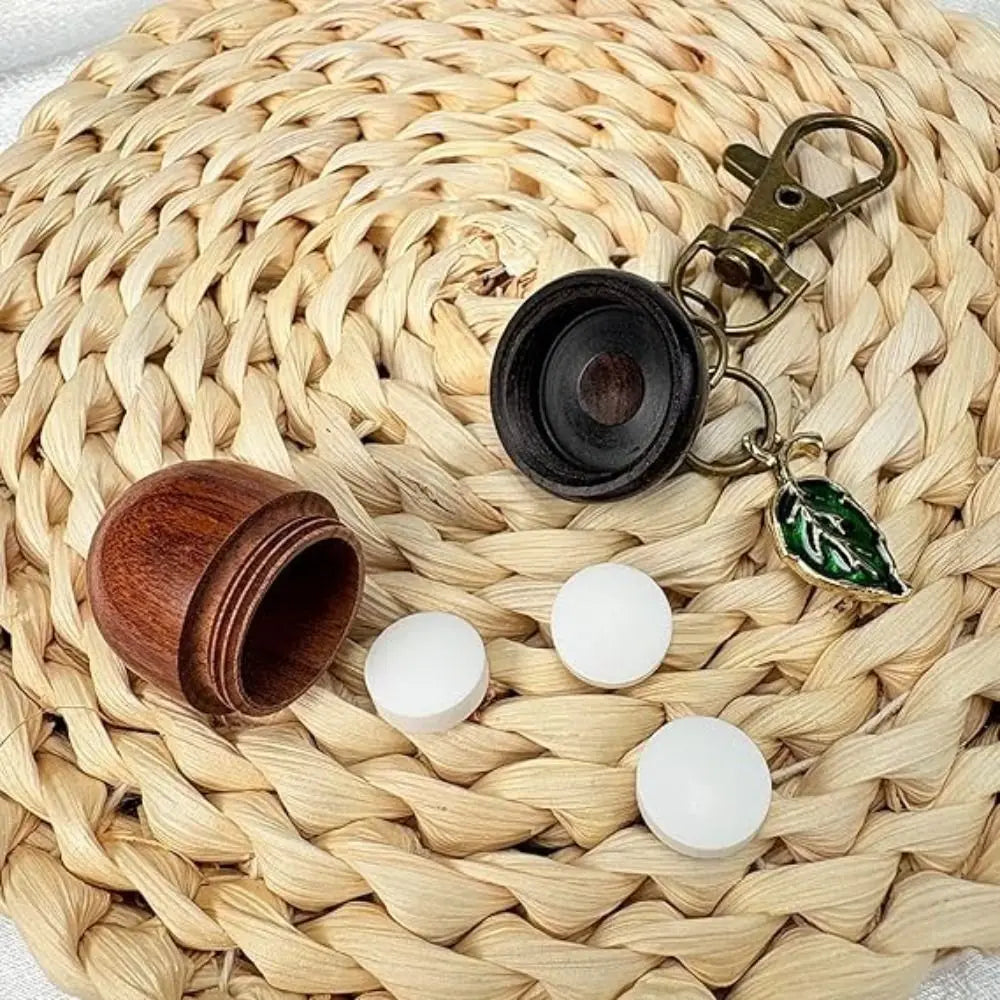 Acorn Wooden Pill Box Keychain – Mini Storage Container