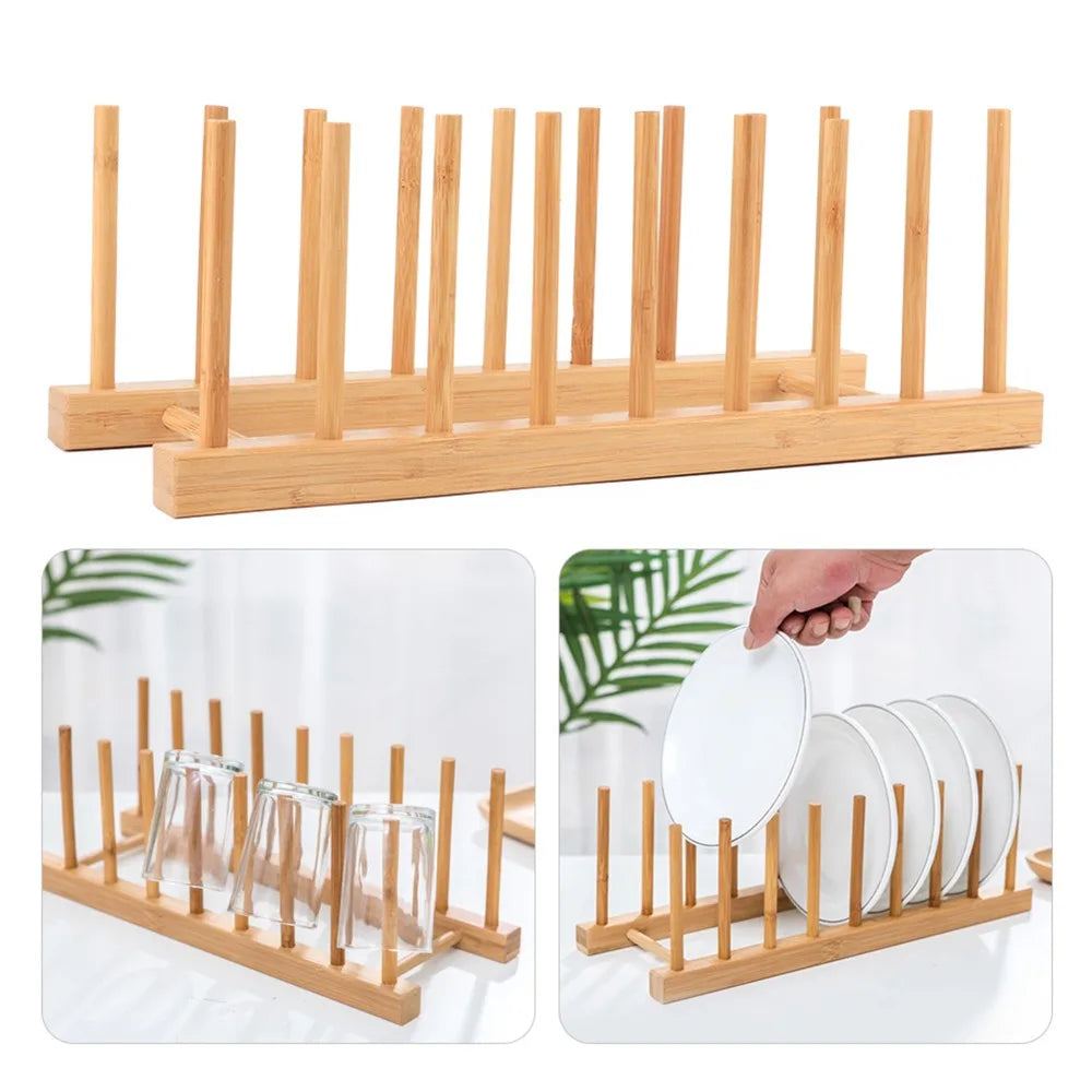Bamboo Dish Drying Rack Multi-Layer Bowl & Plate Organizer Dish Drying Rack Nixie