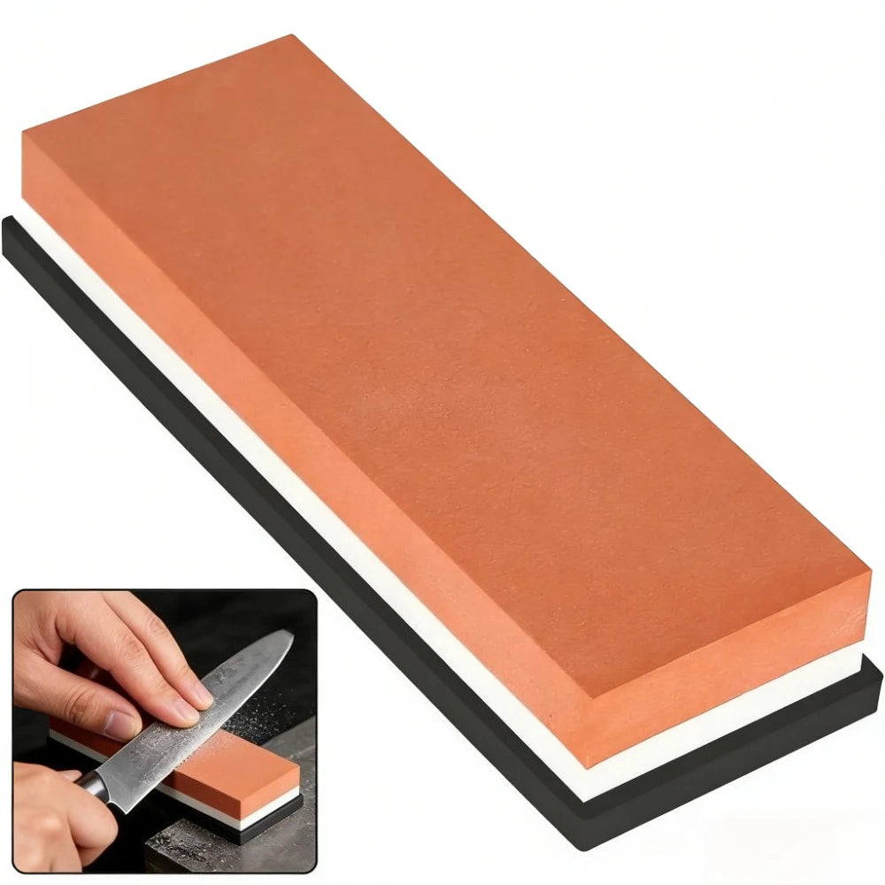 Double Sided Ceramic Whetstone Non-Slip Knife Sharpening Stone