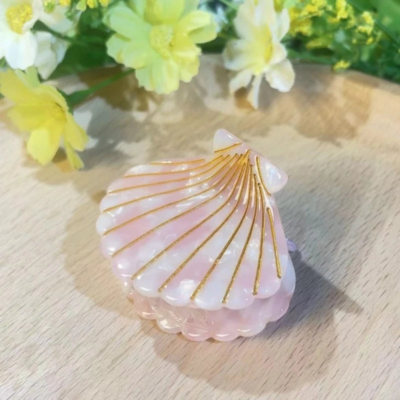 Vintage Shell Acetate Hair Claw Clip – Multi-Color Women's