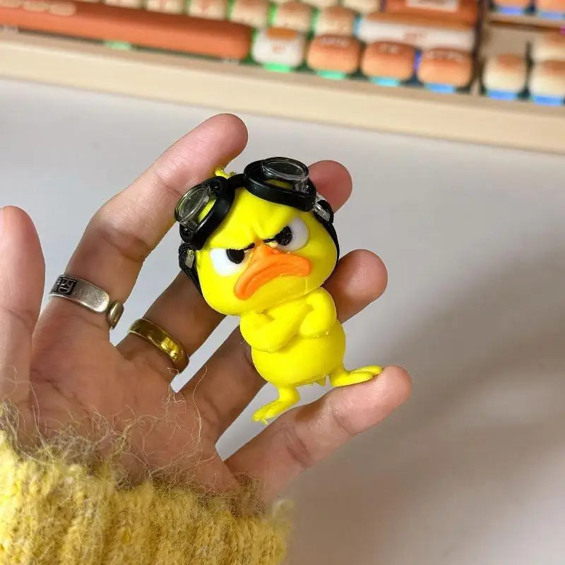 Funny Yellow Duck Statue – 3D Printed Resin Home & Car Decor Novelty Figurine Nixie