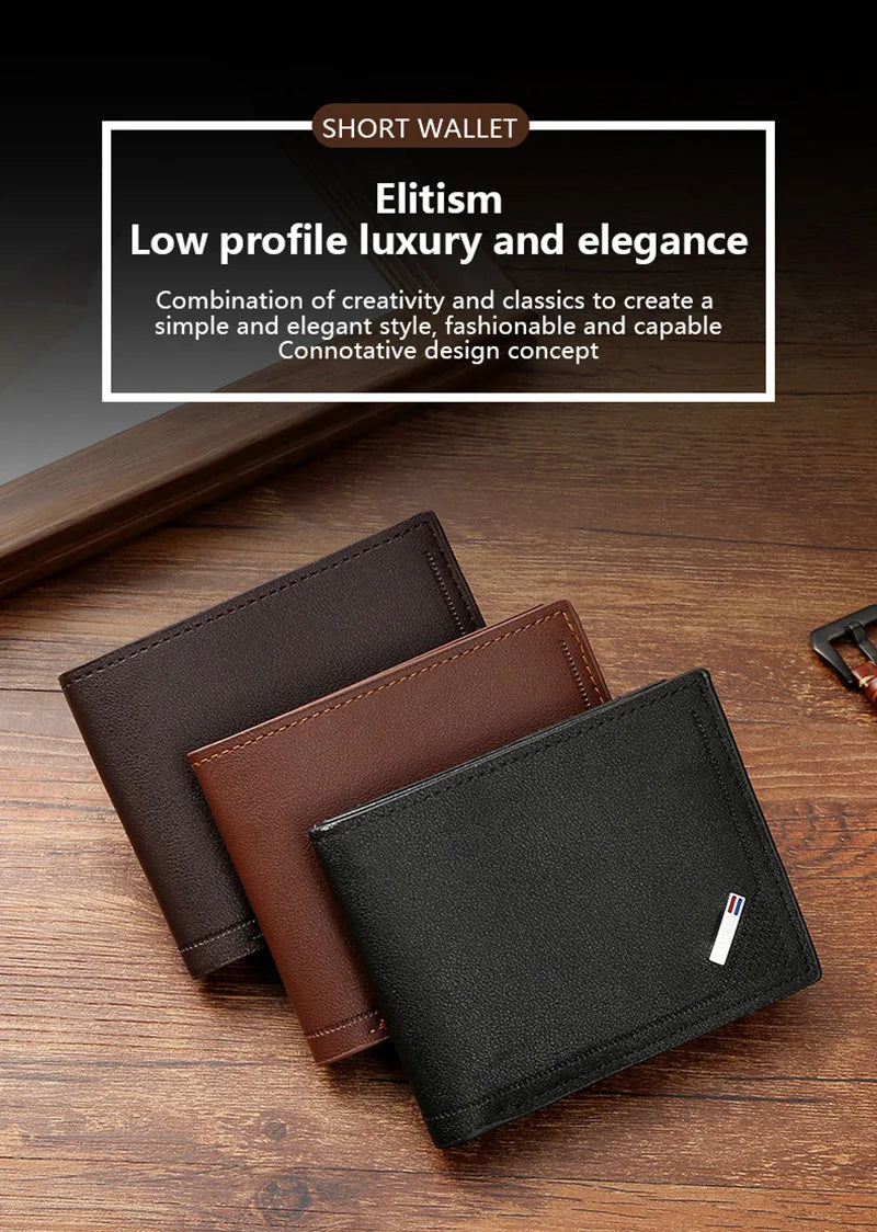 Men's Slim Frosted PU Leather Wallet – Multi-Slot Card Holder Men's Leather Wallet Nixie