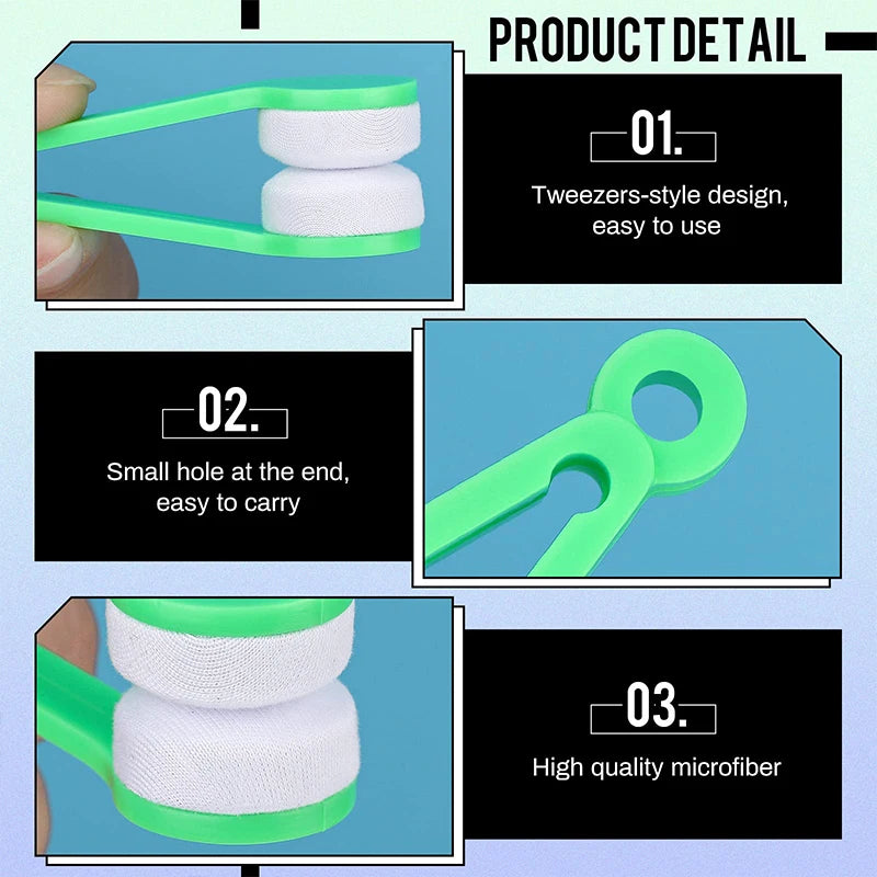 Mini Portable Eyeglass Cleaner Clip – Microfiber Lens Wipe Tool Lens Cleaning Clip Nixie