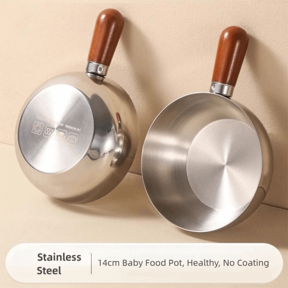 304 Stainless Steel Mixing Bowl with Removable Wooden Handle Stainless Steel Mixing Bowl Nixie