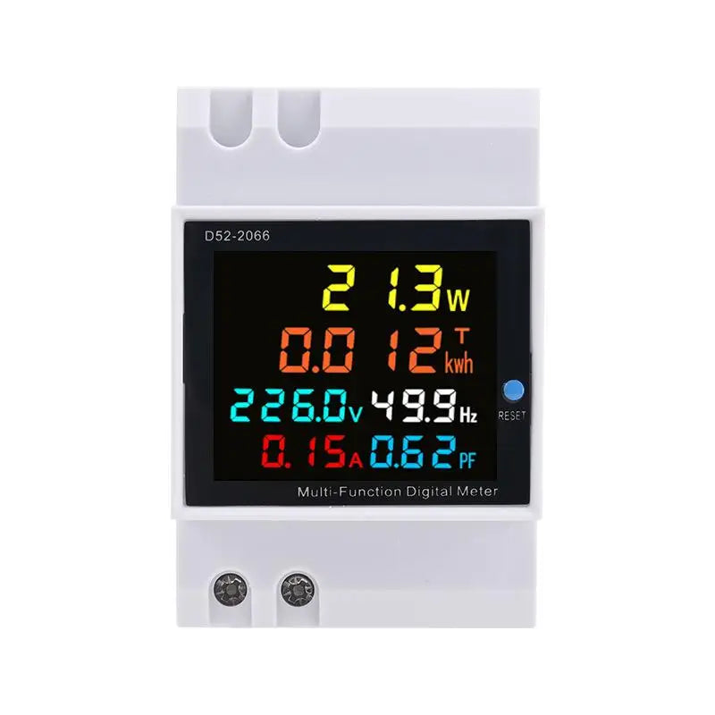 6-in-1 DIN Rail AC Energy Meter 40-300V 100A KWH Power Monitor AC Energy Meter Nixie