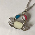 Cute Crab Simulated Opal Pendant Necklace | Unisex Fashion Pendant Necklace Nixie MULTI