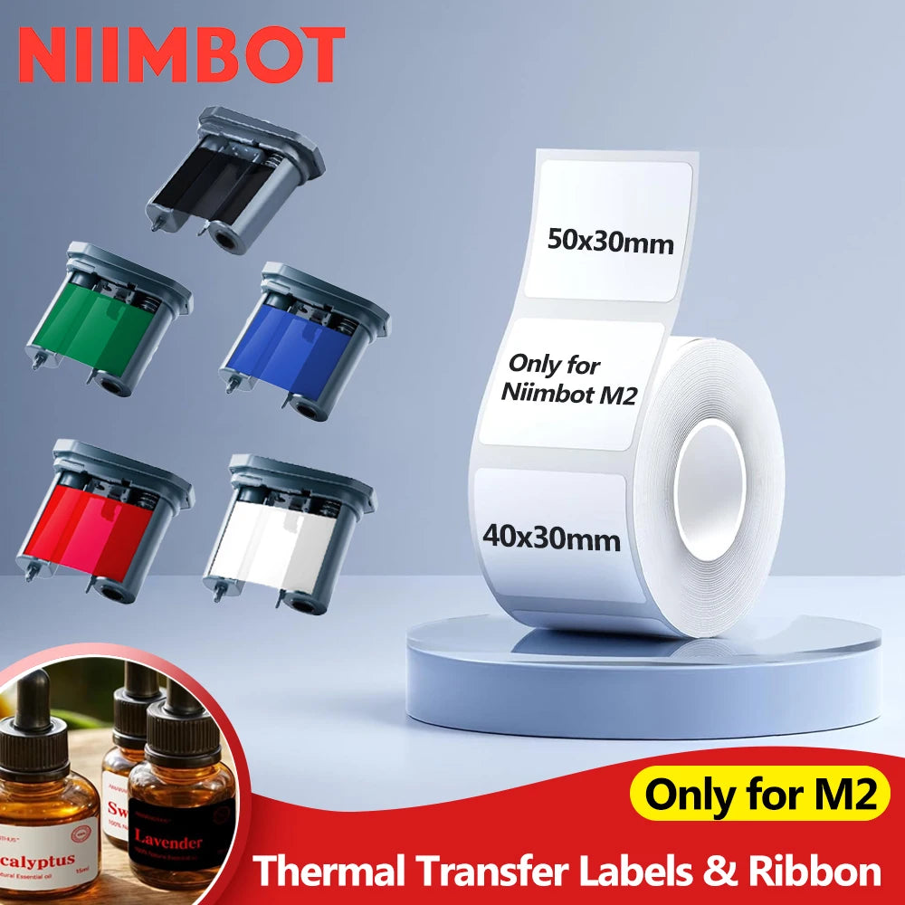 Niimbot M2 Thermal Transfer Label Paper & Color Ribbon 20-50mm Label Paper & Ribbon Nixie