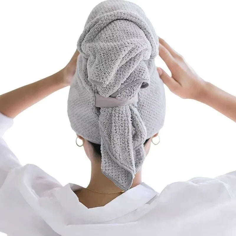 Microfiber Hair Towel Wrap – Quick Dry, Soft & Absorbent Hair Towel Wrap Nixie gray
