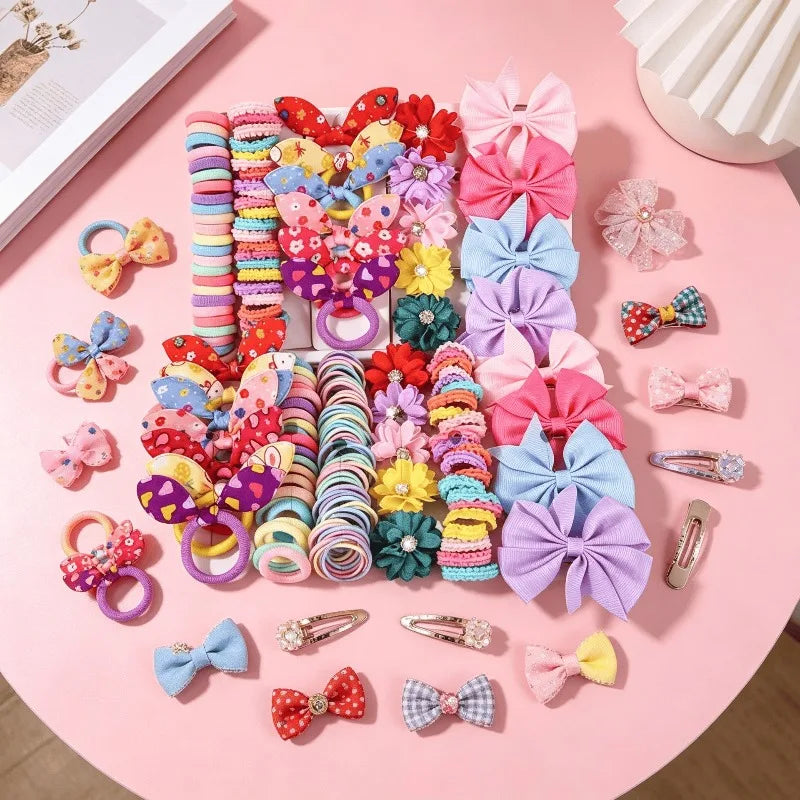 73PCS Girls Hair Accessories Set – Clips, Ties & Barrettes Kids Hair Accessories Nixie
