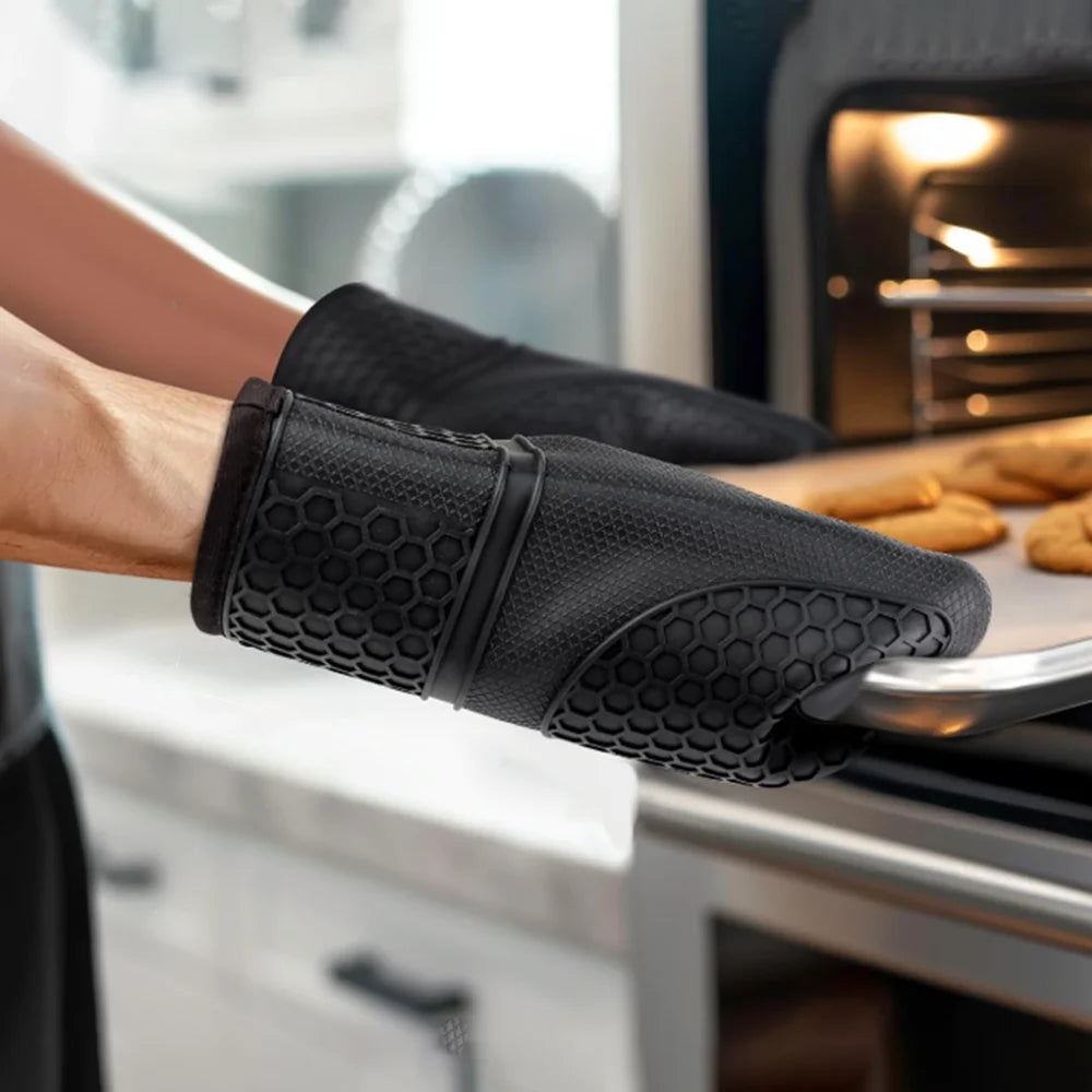 Silicone Oven Mitts Heat Resistant to 500°F – Non-Slip Grip Silicone Oven Mitts Nixie