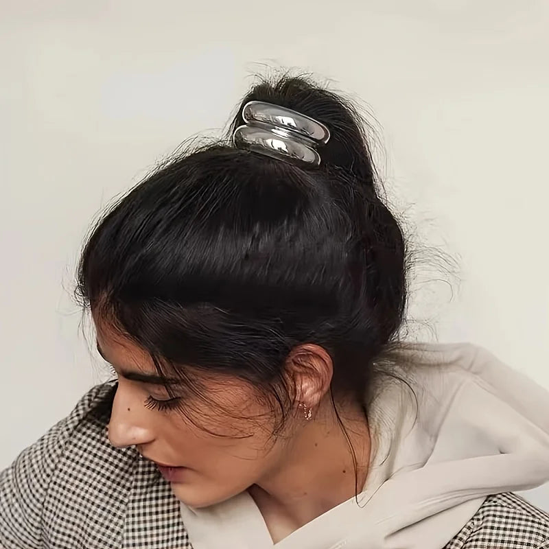 Geometric Metal Hair Rope Scrunchie – Elegant & Gentle Hold Hair Scrunchie Nixie