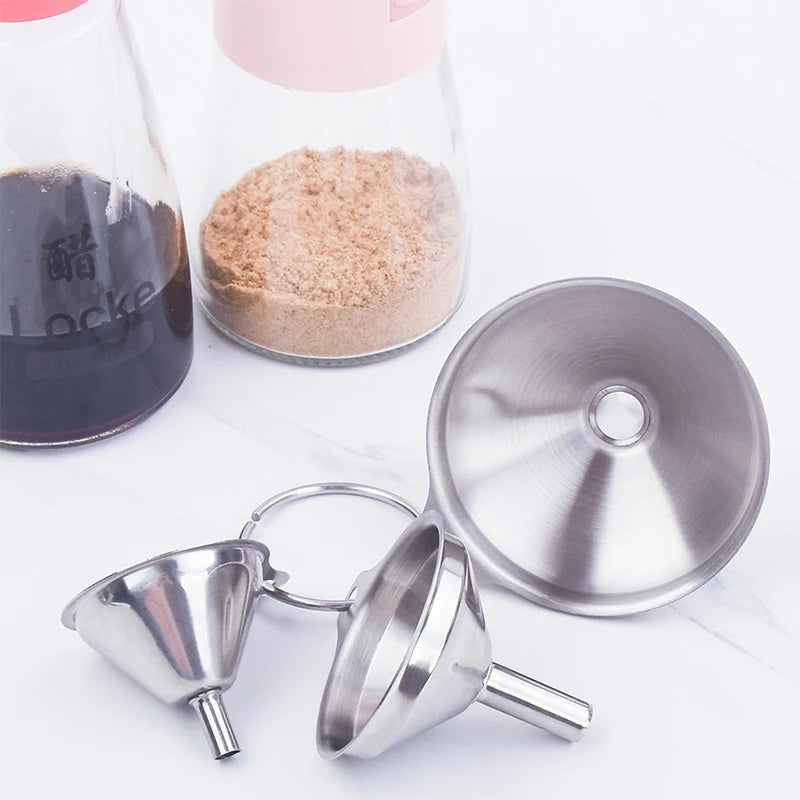 Stainless Steel Kitchen Funnel Set – 3 Food Grade Metal Funnels Kitchen Funnel Set Nixie