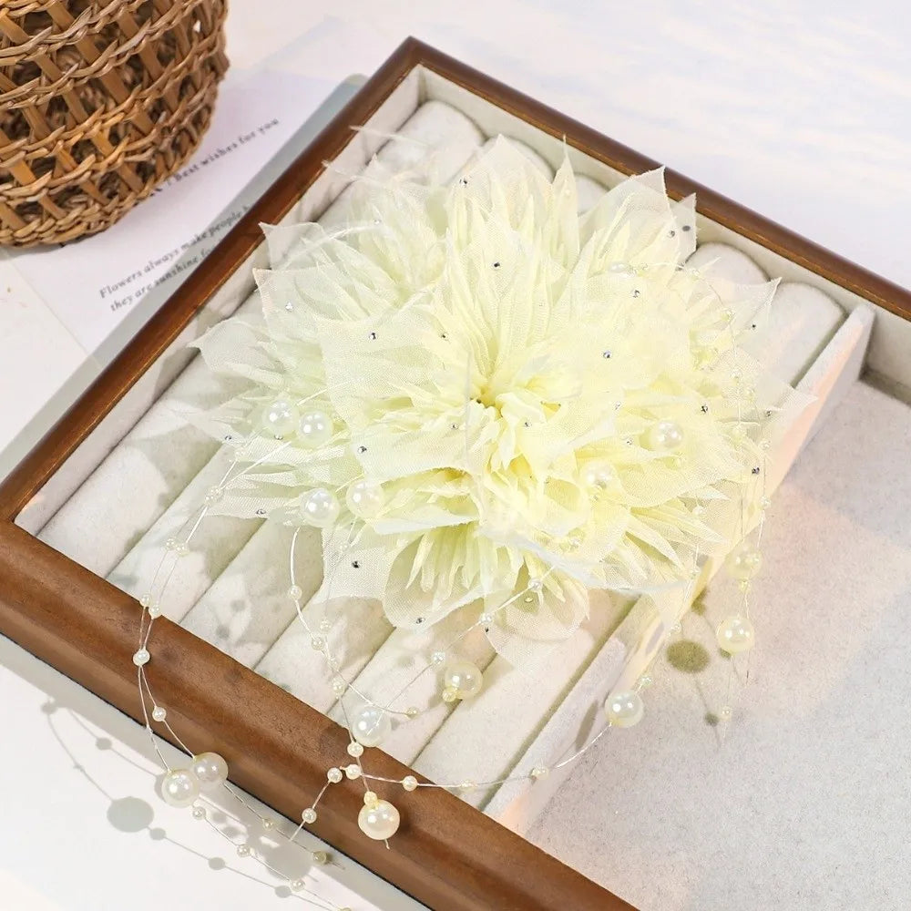 3D Organza Pearl Flower Patch – Handmade DIY Sewing Decal Embroidery Flower Patch Nixie