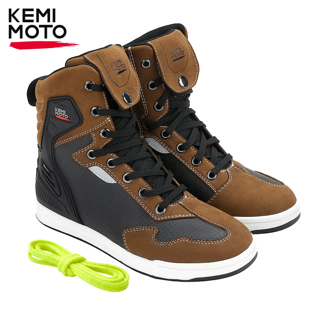 KEMITOUR Motorcycle Riding Shoes – Anti-Slip High-Top Boots Motorcycle Riding Boots Nixie