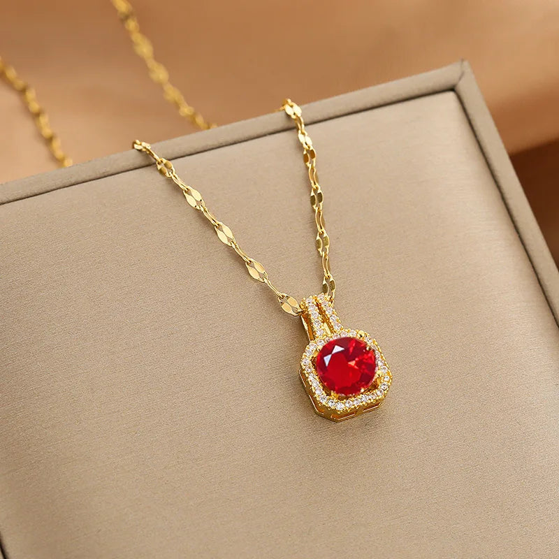 Gold Plated Copper Pendant Necklace | Stainless Steel Chain Pendant Necklace Nixie