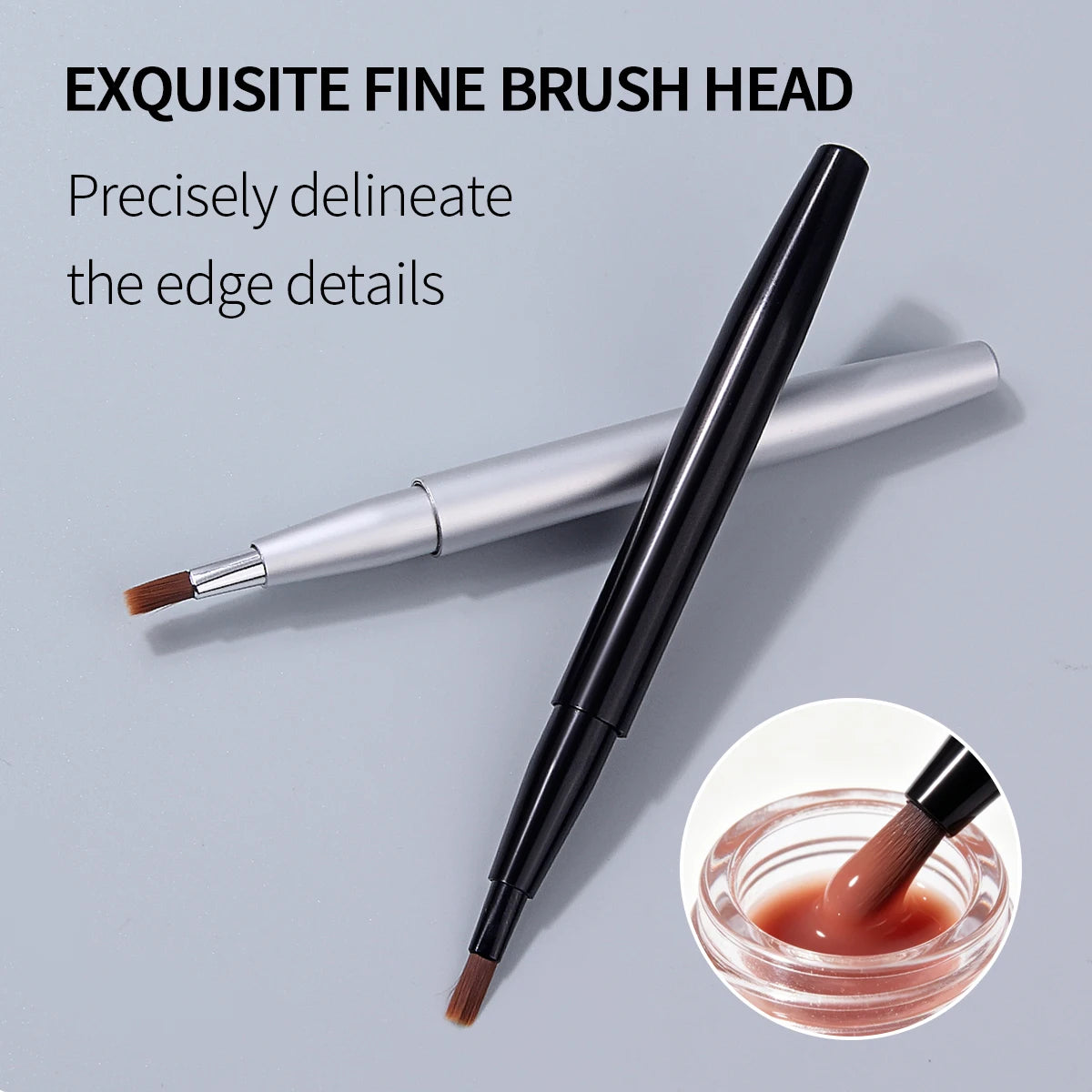 Retractable Double-Headed Lip Brush with Cap – 2 Pcs | Nixie Lip Makeup Brush Nixie Default Title