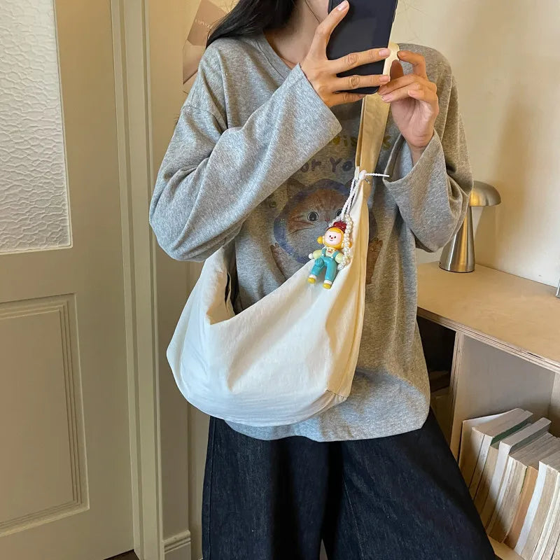 Nylon Crossbody Bag – Lightweight Large Capacity Commuter Bag